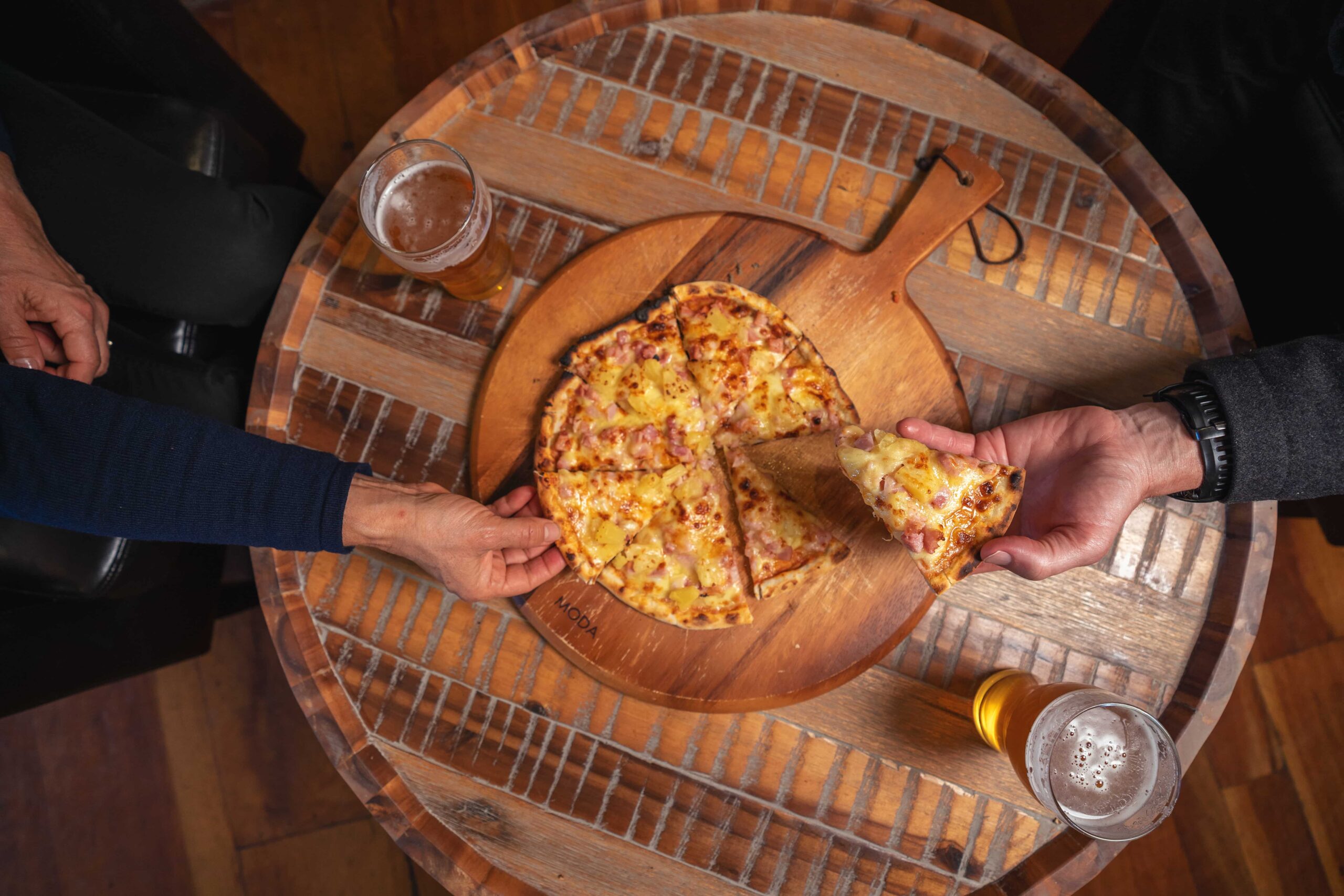 Fresh made stone-baked pizza at Longriders Cafe & Restaurant in Dwellingup